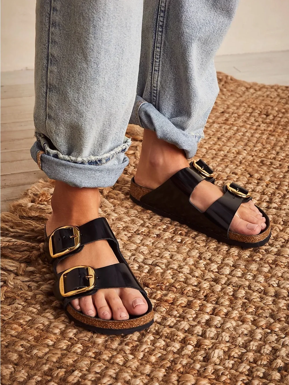 Birkenstock Arizona Big Buckle High Shine Sandals - Picture 1 of 7